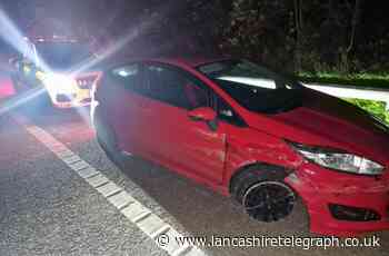Drunk driver arrested after crashing into central reservation on M55