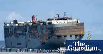 Burnt-out ship carrying 3,700 cars towed to Dutch port of Eemshaven