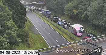 One taken to Sunderland Royal Hospital after car towing caravan overturns on A19