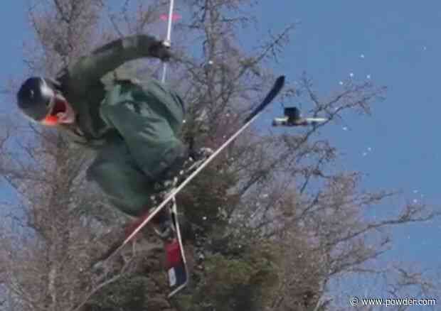 Skier Accidentally Smacks Drone Out Of The Air