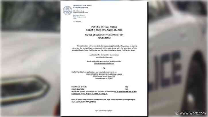 Now hiring: Board posts notice of test for Baton Rouge police chief hopefuls