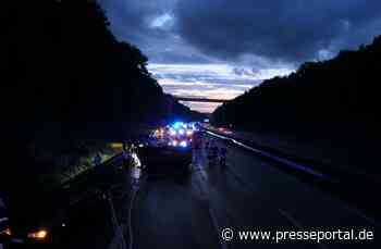 FW-DO: Schwerer Verkehrsunfall auf der BAB 45 Fahrtrichtung Frankfurt Lieferwagen kippt auf die Seite