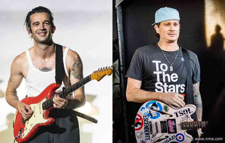 The 1975’s Matty Healy meets his hero Tom Delonge during Lollapalooza set