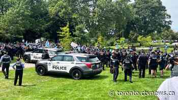 One person stabbed, 8 others injured after protest at Toronto park turns violent