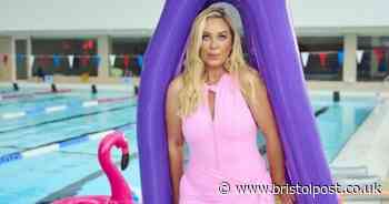 Josie Gibson sends cheeky signals with aubergine inflatable