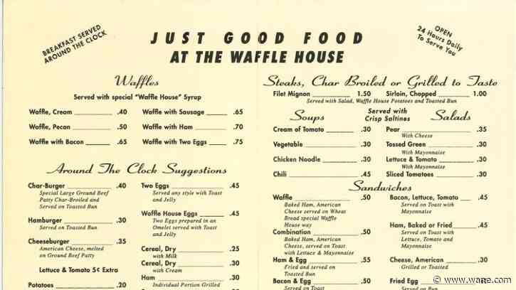 Waffle House's 1955 menu offered this ritzy dish for just $1.50