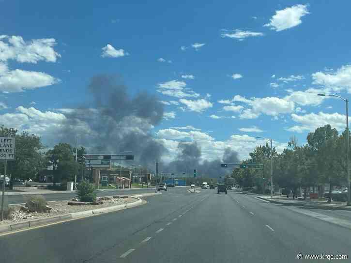 Fire outside of recycling facility emits black smoke in Bernalillo County