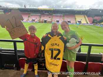 Watford star Ken Sema hands match shirt to girl, 10