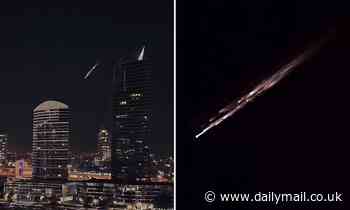 Melbourne meteor: Incredible moment bright fireball flashes across the night sky across the city - as experts say it could be space junk