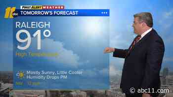 Mostly Sunny and Less Humid Today