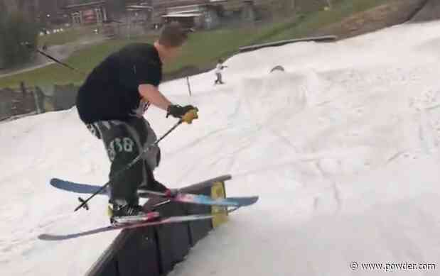 Freestyle Skier Throws Trick In The Middle Of A Lighting Storm