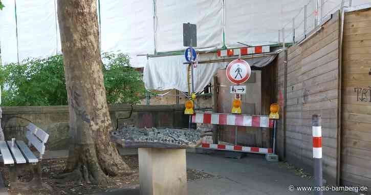 Gerüsttunnel am Schloss Geyerswörth bleibt bis Mitte 2024 gesperrt