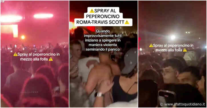 Spray al peperoncino al concerto di Travis Scott al Circo Massimo: i momenti di panico tra il pubblico – Video