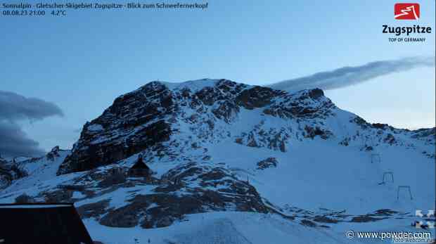 Germany's Highest Peak Coated With Summer Snow