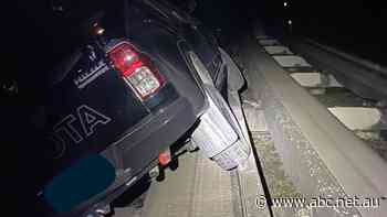 Emergency services work to remove car stuck on Adelaide's O-Bahn
