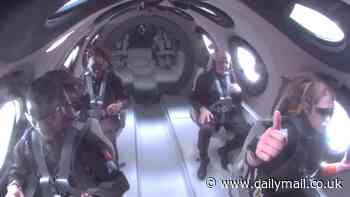 Virgin Galactic's first space tourists - a mother and daughter and Olympian - blast off from New Mexico for historic flight