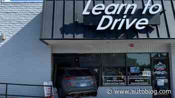Driving instructor trainee crashes into driving school on his second day on the job