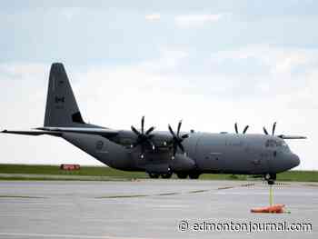 RCAF CC-130J Hercules conducting approaches at CFB Edmonton