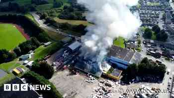 Drone footage shows smoke rising from fire on Whitchurch Lane, Bristol