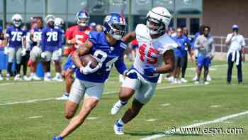Giants rookie Jalin Hyatt flashes speed in training camp