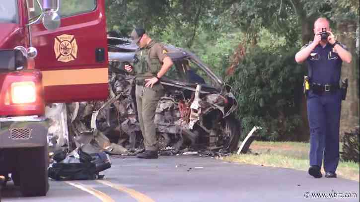 Three killed in fiery crash while fleeing WBR deputies; suspects were armed, wearing body armor