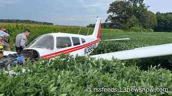 Minor injuries after plane's emergency landing into North Carolina soybean field