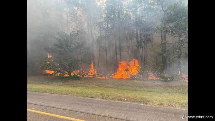 Massive brush fire shuts down I-10 at Louisiana-Mississippi state line