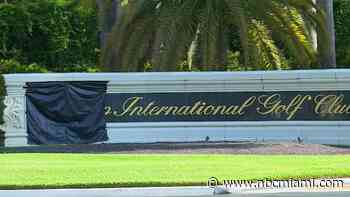 Swastika spray-painted over Trump International Golf Club sign in West Palm Beach