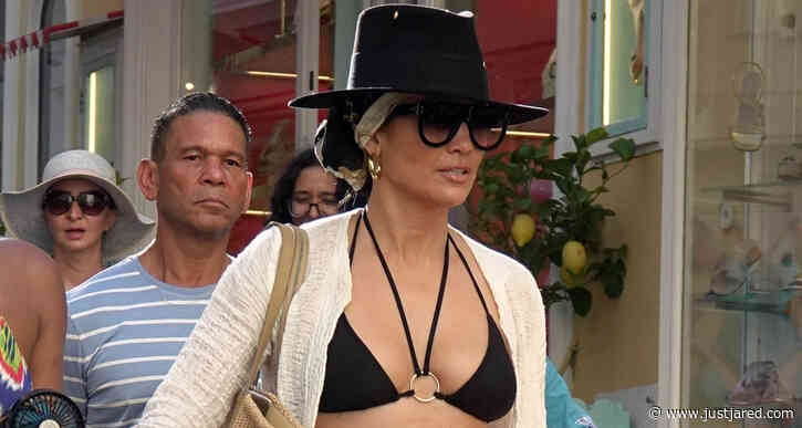 Jennifer Lopez Wears Bikini Top While Shopping on Vacation in Capri