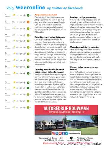 Het weer in Twente Aangenaam zomerweer