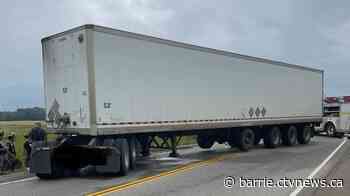 Tractor-trailer jackknifed on Shelburne road
