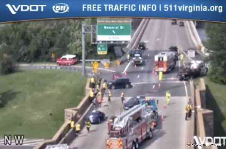 BREAKING: Numerous crashes block I-395 after truck hit-and-run suspect steals Arlington ambulance