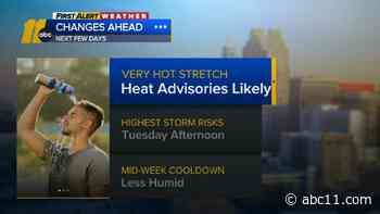 Heat Advisory from Noon-8pm Sunday