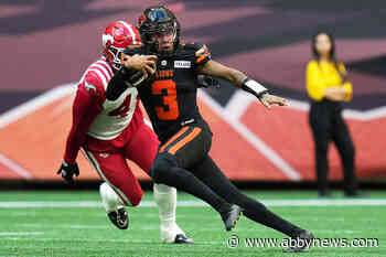 Adams Jr. returns from injury to lead B.C. Lions to 37-9 win over Calgary