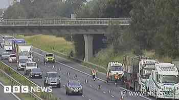 M4 traffic: Emergency services called to coach fire on motorway