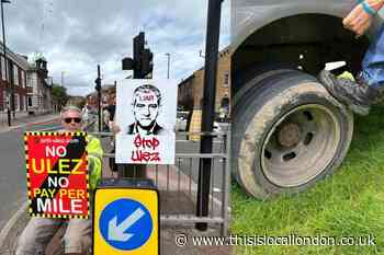 Bromley Kentish Way: Car tyres slashed at anti ULEZ protest