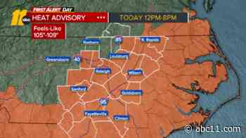 NC Weather: Heat advisory from noon through 8 p.m.