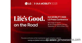 LG CEO TO PRESENT COMPANY'S FUTURE MOBILITY VISION AT IAA MOBILITY 2023