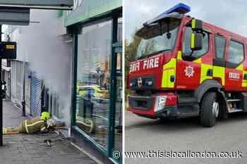 Heavy traffic in Wembley Central as shop fire destroys room