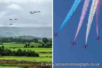 Pictures of Red Arrows over Clitheroe and Blackpool Air Show
