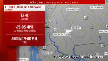 National Weather Service confirms tornado touched down in Litchfield County Saturday