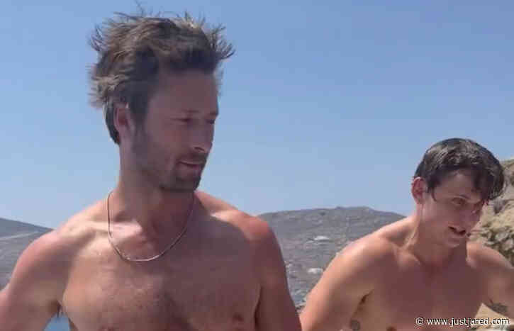 Glen Powell & Billy Magnussen Go Shirtless, Jump Off a Boat Together in Greece