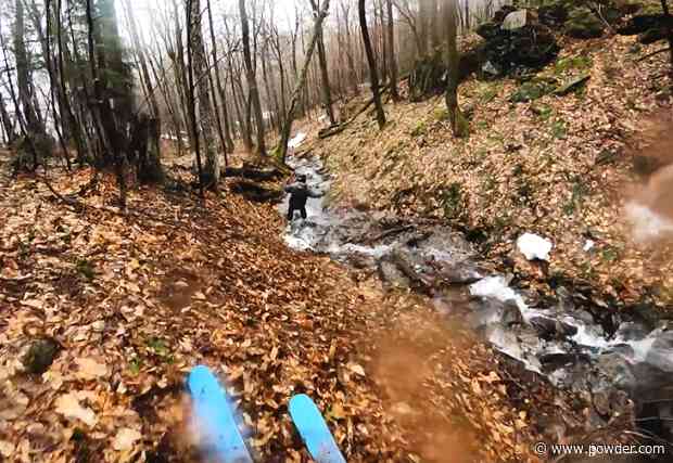 Skiers Sneak In One Last Hectic Run Despite Lack Of Snow