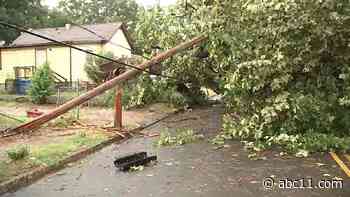 Severe thunderstorms push through central North Carolina, toppling trees and knocking out power