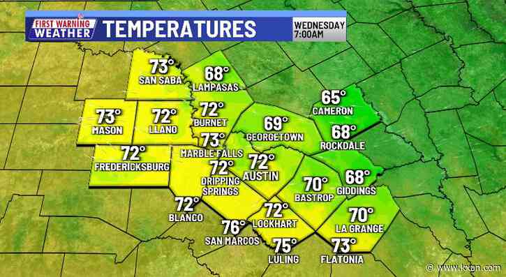 Coolest morning since June expected early Wednesday