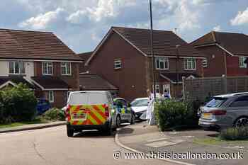 Canada Road Erith: Forensic van and police car pictured