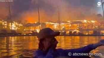 WATCH:  Maui tourists shelter in pool as wildfires rage