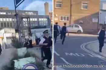 Youths run from police during Romford 'planned looting event'