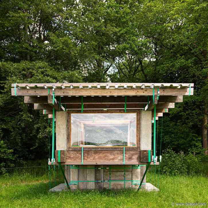 Overtreders W constructs hotel cabin from locally sourced materials secured with straps