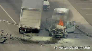 Suspect who fled from officers hospitalized after fiery crash in Miami-Dade: Police